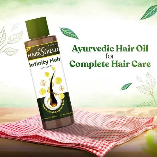 Hairshield Infinity Hair Ayurvedic Oil with 21 Herbs including Bhringraj, Henna, Amla, Neem | 8 Natural Oils | Promotes Hair Growth, Stops Hairfall, Reduces Breakage & Split Ends, Removes Dandruff | 100ml(Pack of 2)