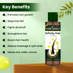 Load image into Gallery viewer, Hairshield Infinity Hair Ayurvedic Oil with 21 Herbs including Bhringraj, Henna, Amla, Neem | 8 Natural Oils | Promotes Hair Growth, Stops Hairfall, Reduces Breakage & Split Ends, Removes Dandruff | 100ml(Pack of 2)