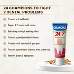 Load image into Gallery viewer, Orasore 4-in-1 Ultimate Dental Care Pack | Red Ayurvedic, Whitening, Salt & Neem, 24x7 Miswak Toothpastes | Free Bamboo Toothbrush | 4 x 100g