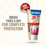 Load image into Gallery viewer, Orasore 24x7 Miswak Duo | Natural Toothpaste 100g & Clear Mouthwash 100ml |  Fights 7 Dental Problems & Prevents Bad Breath | Zero Color & Zero Alcohol Mouthwash | Free Bamboo Toothbrush