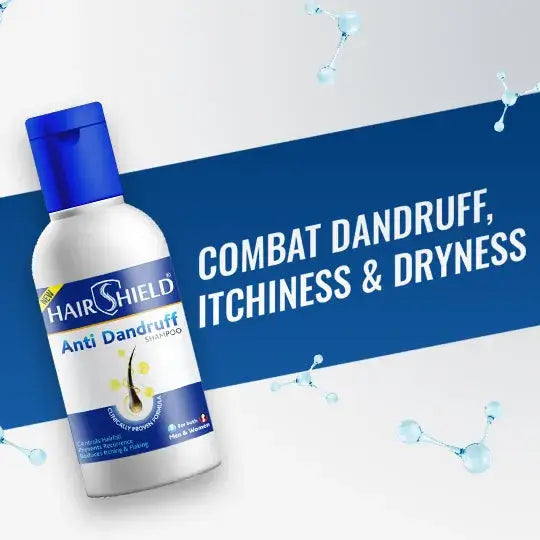 Hairshield Anti Dandruff Shampoo Travel Pack | Prevents Dandruff, Hair Fall & Flaky Scalp | Suitable for All Hair Types Men & Women | Trusted Brand for Smooth Hair | Pack of 3x30ml