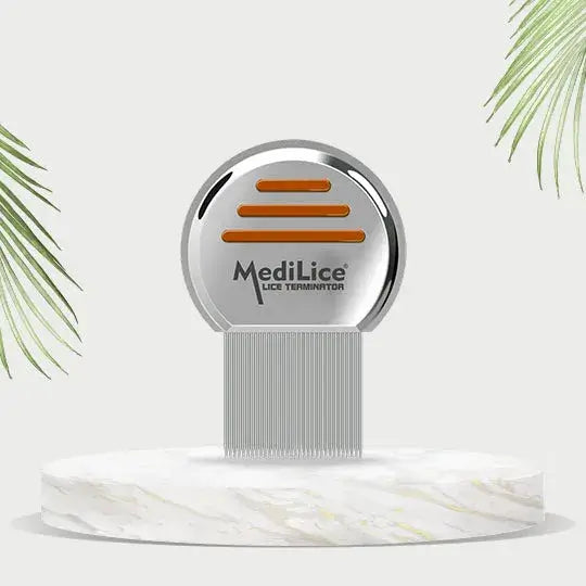 Medilice Professional Lice Terminator Comb | Stainless Steel Rust-Free Built with Micro-Groove Teeth for Louse, Nits, Eggs Removal | Original Brand