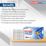 Load image into Gallery viewer, Diclowin CAL500 | Daily Dose Tablet of 500mg Calcium & 500IU Vitamin D3 | Promotes Strong Bones, Teeth, Muscles & Boosts Immunity | 30 Tablets (Pack of 2)