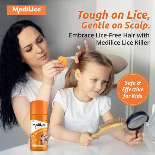 MediLice Complete Lice Eradication Kit | 1 Bottle of 30ml Lice Formula and 1 Terminator Comb | Single Application to Remove Nits & Eggs | Suitable for Babies, Men & Women