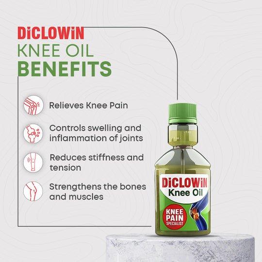 DiCLOWiN Knee Oil(60ml) & Back Pain Relief Gel Combo