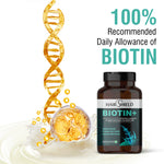 Load image into Gallery viewer, Hairshield Biotin+ Tablets with Rosemary, Green Tea, Lycopene, Pumpkin Seed | 100% RDA Biotin | Reduces Hairfall & Supports Healthy Skin, Hair & Nails | Vegetarian 60 Tablets