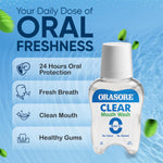 Load image into Gallery viewer, Orasore Clear Mouthwash 100ml Kills Bad Breath & Stops Tooth Decay | 100% Ayurvedic with 12 Ingredients including Miswak, Clove Oil, Tulsi | No Colors | No Alcohol | Suitable for Men, Women, Children (Pack of 2)