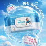 Load image into Gallery viewer, Handeez Baby Wipes with 99% Pure Water | Vitamin E & Aloe Vera | Unscented & Ultra Soft for Sensitive Skin | Free from Sulphates, Parabens & Alcohol 72 Count (Pack of 2)