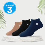 Load image into Gallery viewer, Heelmate Ankle Length Socks | Breathable, Soft & Sustainable Fabric | Ultimate Comfort & Moisture Retention | Daily Wear & Sporty | Pack of 3