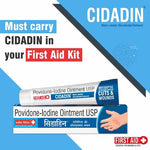 Load image into Gallery viewer, Cidadin 10g | Antiseptic, Anti Microbial Medicated Cream for Cuts, Scratches, Burns & Wounds | Clinically Proven & Worldwide Accepted Povidone-Iodine Formula | Essential First Aid Ointment(Pack of 10)