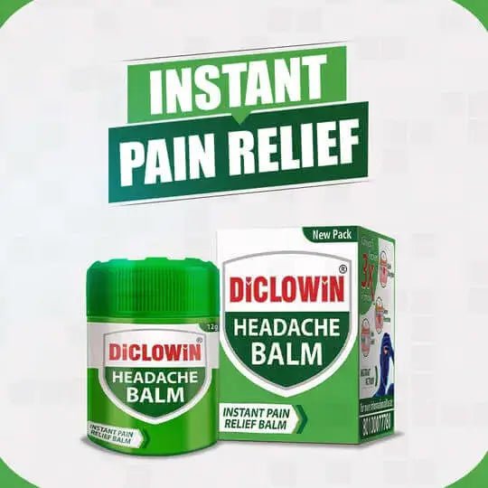 DiCLOWiN Headache Relief Balm (Pack of 4) Clinically Proven 3x Formula | Non-Staining & Non-Burning | Migraine, Irritation, Stress & Excess Screen Exposure Relief | Rich Aroma & Long Lasting