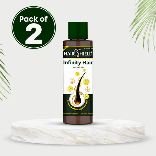 Hairshield Infinity Hair Ayurvedic Oil with 21 Herbs including Bhringraj, Henna, Amla, Neem | 8 Natural Oils | Promotes Hair Growth, Stops Hairfall, Reduces Breakage & Split Ends, Removes Dandruff | 100ml(Pack of 2)