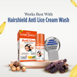 Load image into Gallery viewer, Hairshield Lice Terminator Combo | #1 Anti Lice 1 Wash 30ml Solution with Plastic Comb Pack + 1 Original Stainless Steel Micro-Grooved Teeth Comb | Safe for Kids, Men & Women