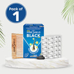 Load image into Gallery viewer, Hairshield Black Tablets for Men |30 Days Pack | Powered with 33 Ingredients including Biotin, Ashwagandha, Millets | Promotes Hair Growth, Stops Hairfall, Reduces Breakage & Receding Hairline | Free Neem Comb(Pack of 1)