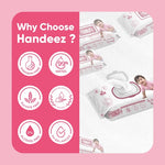 Load image into Gallery viewer, Handeez Water Wipes with 99% Pure Water | Vitamin E & Aloe Vera | Unscented & Ultra Soft for Sensitive Skin | Free from Sulphates, Parabens & Alcohol | Plastic Lid Packing (72 Baby Wipes)(Pack of 1)
