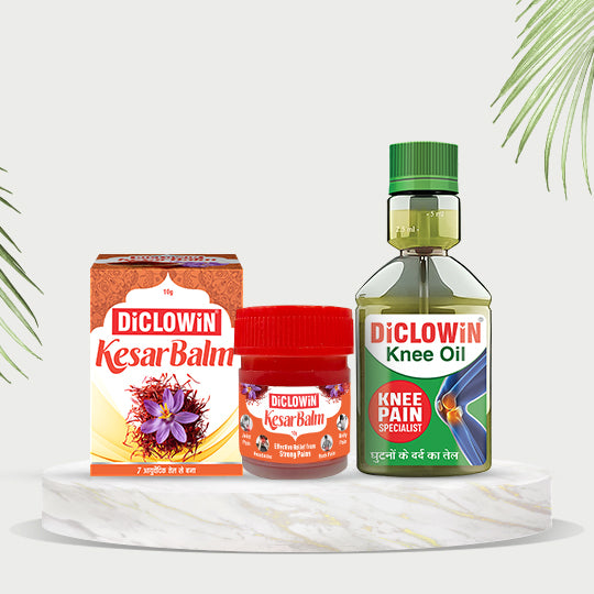 DiCLOWiN Kesar Balm &  Knee Oil 150ml Combo