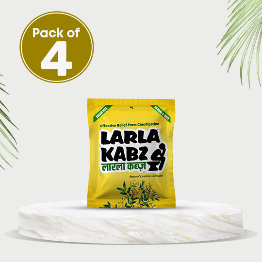Larla Kabz Natural Granules | Ayurvedic & Herbal Laxative for Digestive Issues | For Gas, Acidity, Bloating and Flatulence | Sugar-Free and Non-Habit Forming | Promotes Bowel Regularity | 4g x 10 Sachets (40g)