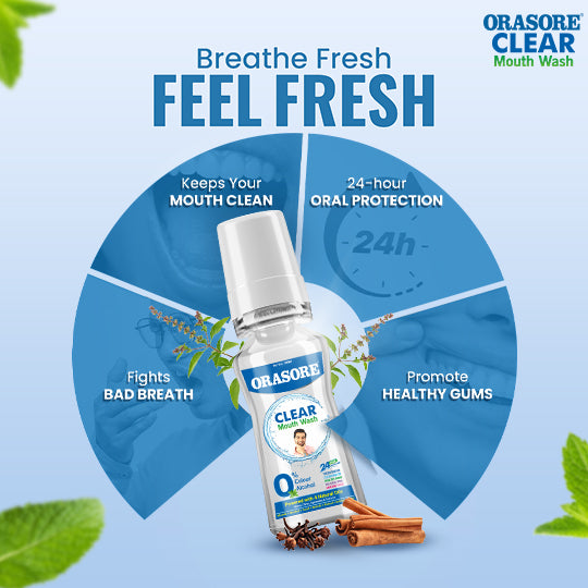 Orasore Red Combo | Mouth Ulcer Gel 12g + Clear Mouth Wash 100ml + Ayurvedic Red Toothpaste 100g