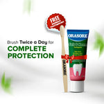 Load image into Gallery viewer, Orasore Salt & NeemToothpaste 100g with Bamboo Brush Inside | Namak, Neem, Vajradanti, Clove, Tulsi, Lemon & Aloe Vera | Fights Pyorrhea, Reduces Sensitivity, Whitens Teeth & Stops Dental Pain (Pack of 2)