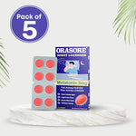 Load image into Gallery viewer, Orasore Night Lozenges with Melatonin 3mg, Eucalyptus & Menthol | Promotes Relaxation & Sleep | Fast Relief from Throat Irritation & Cough | Natural | Strawberry Flavor (Pack of 5)