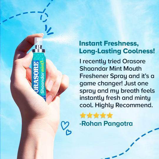 Salt & Neem Mint Freshening Combo | Orasore Salt & Neem Toothpaste 100g with Free Bamboo Toothbrush & Instant Mouth Freshener Spray 15g| Mint Cool Breath Freshener with Zero Calories
