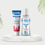 Load image into Gallery viewer, Orasore Whitening Duo | nHAp Toothpaste 100g & Clear Mouthwash 250ml | Peroxide-Free | Refreshing, Reduces Sensitivity & Whitens Teeth | No Color & No Alcohol | Free Bamboo Toothbrush