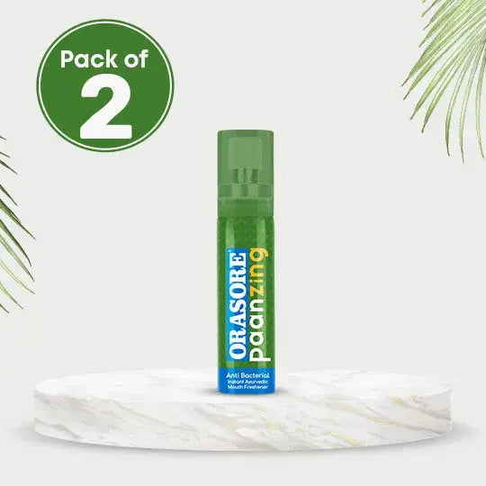 PaanZing Instant Mouth Freshener Spray by Orasore | Paan, Aloe Vera, Pudina, Peppermint, Cinnamon, Clove & Elaichi | Anti Bacterial & Long Lasting, Germ-free Blend(Pack of 2)