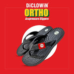 Load image into Gallery viewer, DiCLOWiN Ortho Acupressure Slippers for Pain Relief | Boosts Blood Circulation | Orthopedic Design for All-Day Comfort | Anti Slip, Lightweight, Flat Casual & Stylish | Unisex | Black | 1 Pair