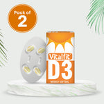 Load image into Gallery viewer, VitalFit D3 Softgels(1x4 Capsules) - Boost Vitamin D3 Levels for Bone Health and Immune Support(Pack of 2)