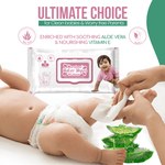 Load image into Gallery viewer, Handeez Water Wipes with 99% Pure Water | Vitamin E & Aloe Vera | Unscented & Ultra Soft for Sensitive Skin | Free from Sulphates, Parabens & Alcohol | Plastic Lid Packing (72 Baby Wipes)(Pack of 1)