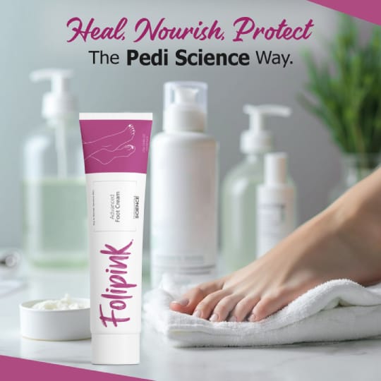 Folipink Advanced Foot Cream with Urea, Salicylic Acid & Lactic Acid | Intense Repair for Cracked Heels & Dry |  |Feet Deep Moisturization with Lanolin, Kokum Butter & Calendula | 25g(Pack of 3)