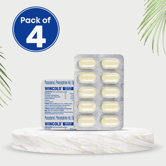 Wincold Cold & Flu Relief Tablet (Pack of 4)