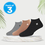 Load image into Gallery viewer, Heelmate Ankle Length Socks | Breathable, Soft & Sustainable Fabric | Ultimate Comfort & Moisture Retention | Daily Wear & Sporty | Pack of 3