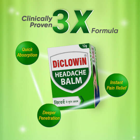 DiCLOWiN Knee Oil (60ml)& Headache Relief Balm Combo