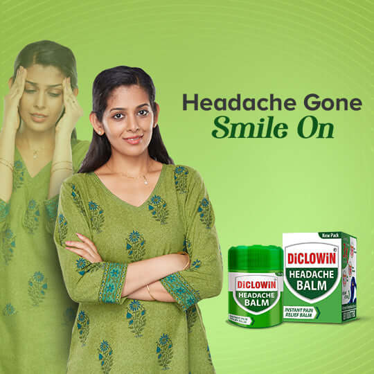 DiCLOWiN Knee Oil (60ml)& Headache Relief Balm Combo