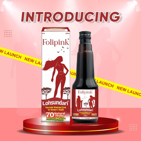Folipink Lohsundari – Ayurvedic Medicinal Tonic for Women's Health (225ml + Extra 20 Tablets)