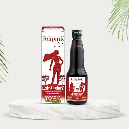 Folipink Lohsundari – Ayurvedic Medicinal Tonic for Women's Health (225ml + Extra 20 Tablets)