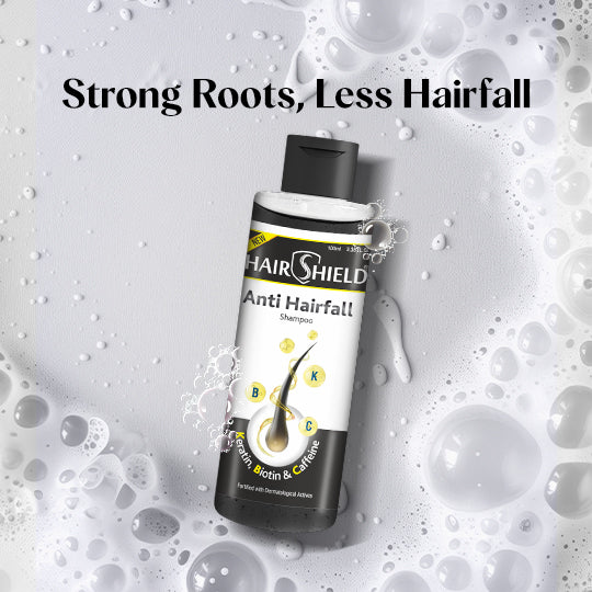 Hairshield Anti Hairfall Daily Shampoo | Plant Keratin, Biotin & Caffeine | Cleanses Scalp, Controls Frizz, Hair Breakage & Split Ends | Developed by Experts | Paraben Free | Shining Black | 100ml