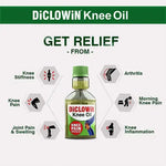 Load image into Gallery viewer, DiCLOWiN Knee Oil (60ml) | (Pack of 2) | Provides Joint, Knee, Ortho Pain & Arthritis Relief with Deep Penetrating Action for Lasting Comfort & Mobility | Blend of Science & Ayurveda | Unique Bottle, Non-Greasy Oil, Effective, Rich Aroma