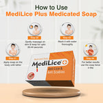 Load image into Gallery viewer, MediLice Trio Lice & Scabies Removal Kit | 1 Steel Terminator Comb + 1 Bottle of 30ml Lice Formula + 1 Anti-Scabies Soap 75g | 3 Step Process for Complete Nits Eradication | First Head to Toe Pack