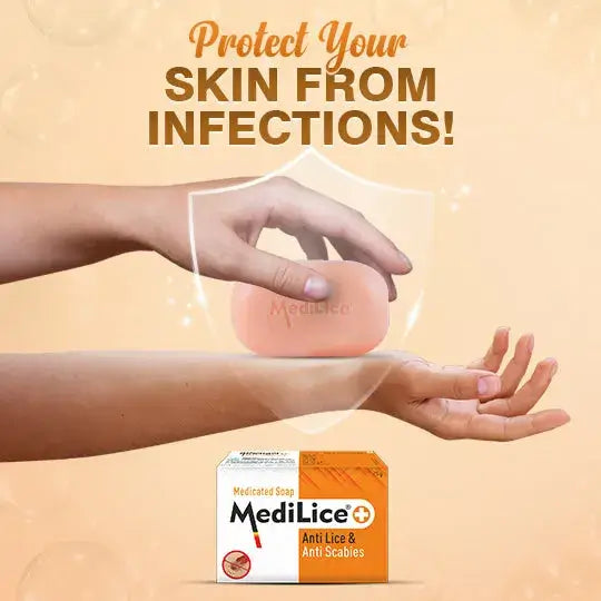 MEDILICE PLUS MEDICATED SOAP (Pack of 2) | Permethrin & Cetrimide | Anti Scabies, Anti Lice & Anti Itch | Suitable For All Skin Types of Men & Women