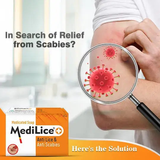 MEDILICE PLUS MEDICATED SOAP (Pack of 2) | Permethrin & Cetrimide | Anti Scabies, Anti Lice & Anti Itch | Suitable For All Skin Types of Men & Women