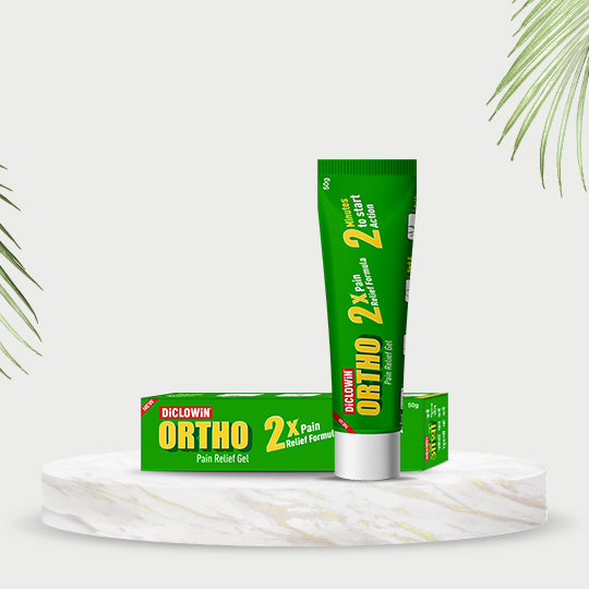 Diclowin Ortho Pain Relief Gel 50g | Advanced 2x Powerful Formula | Muscle Aches, Chronic, Joint Discomfort, Arthritis, Strains & Sprains | Non-Staining, Long Lasting & Fast Absorbing (Pack of 1)