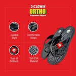 Load image into Gallery viewer, DiCLOWiN Ortho Acupressure Slippers for Pain Relief | Boosts Blood Circulation | Orthopedic Design for All-Day Comfort | Anti Slip, Lightweight, Flat Casual & Stylish | Unisex | Black | 1 Pair