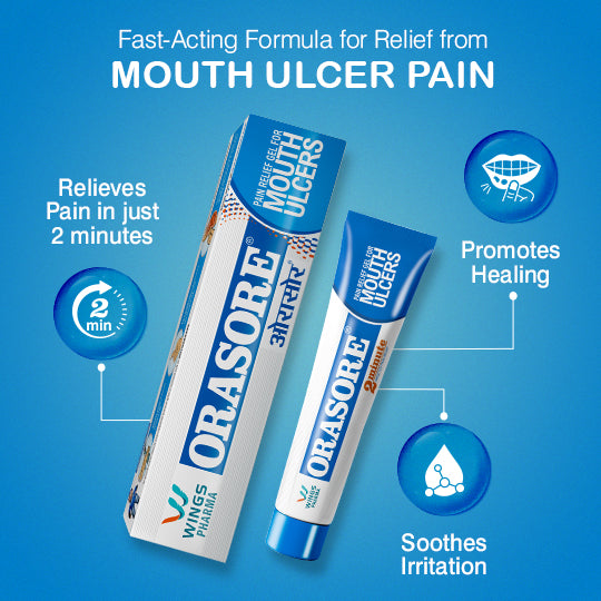 Orasore Mouth Ulcer Gel (Pack of 3) | Numbs Mouth Ulcers Pain in 2 Minutes  | Formulated with 3 active ingredients Glycerine, Spearmint & Fennel | Most Effective Brand for Mouth Ulcers