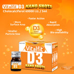 Load image into Gallery viewer, Vitalfit D3 Nano Shots | Cholecalciferol for Bone & Immunity Support | Sugar Free 4 x 5ml Ready-to-Drink Shots