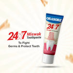 Load image into Gallery viewer, Orasore 24x7 Miswak Duo | Natural Toothpaste 100g &amp; Clear Mouthwash 100ml |  Fights 7 Dental Problems &amp; Prevents Bad Breath | Zero Color &amp; Zero Alcohol Mouthwash | Free Bamboo Toothbrush
