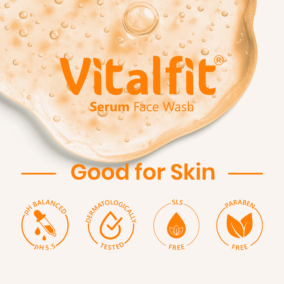 Vitamin C Serum Face Wash | Brightening Cleanser with Glycolic Acid, Hyaluronic Acid & Niacinamide | With Lemon & Kiwi Extracts | For Glowing & Even Skin Tone | pH Balanced | 75ml