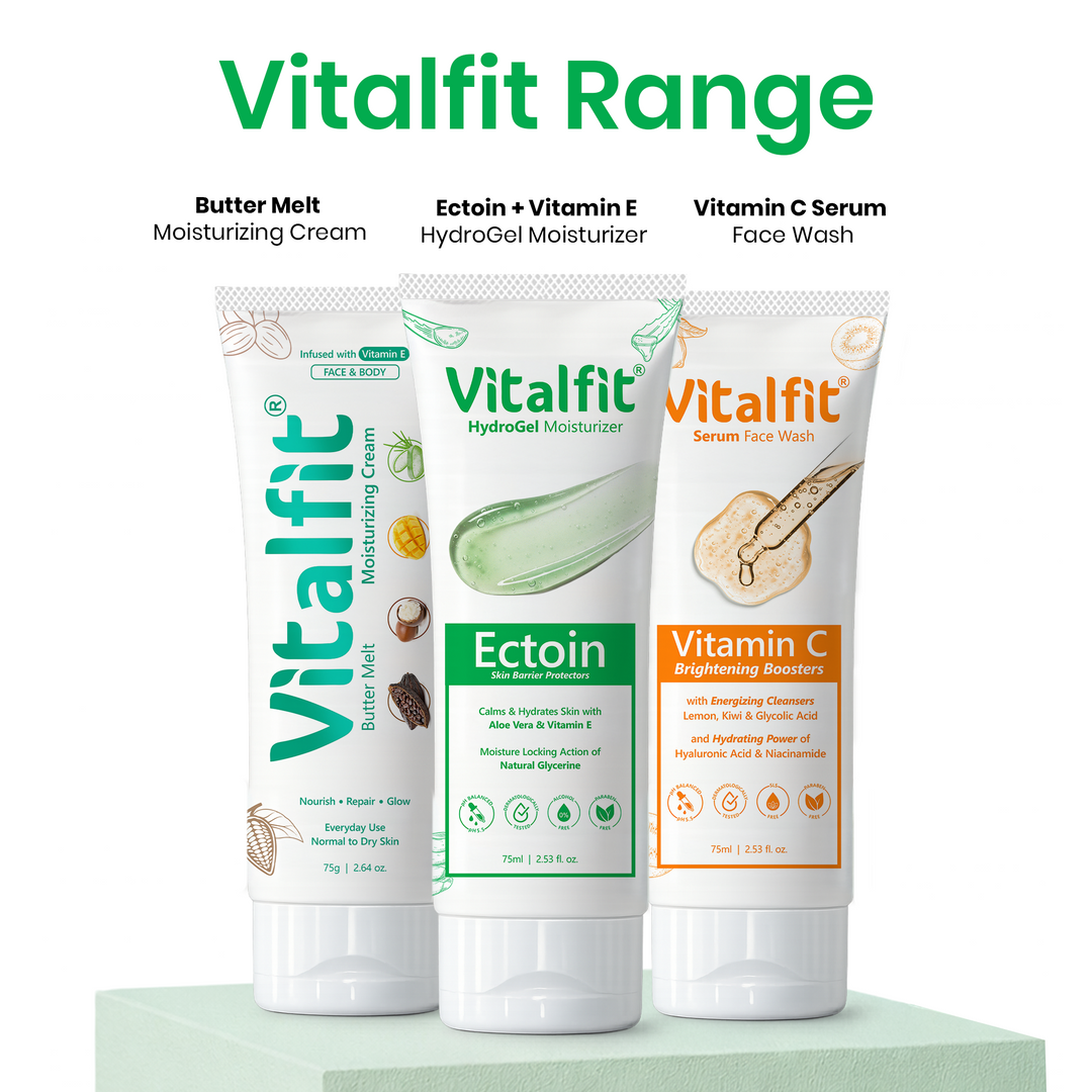 Ectoin HydroGel Moisturizer | Lightweight Hydrating Gel for Sensitive & Dry Skin | With Aloe Vera, Vitamin E & Glycerine | Strengthens Skin Barrier | Non-Sticky | 75ml