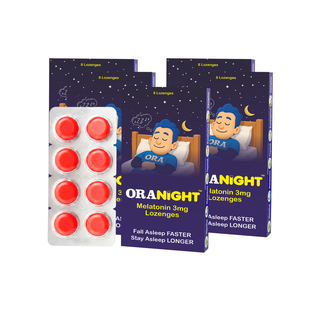 OraNight Lozenges with Melatonin 3mg, Eucalyptus & Menthol | Promotes Relaxation & Sleep | Fast Relief from Throat Irritation & Cough | Natural | Strawberry Flavor (Pack of 5)